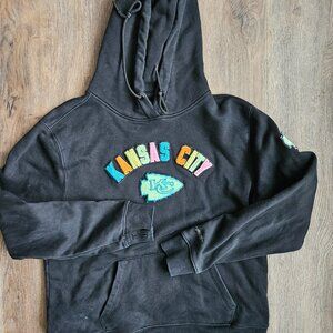 Women's Pro Standard Black Kansas City Chiefs Neon Fleece Pullover Hoodie Medium